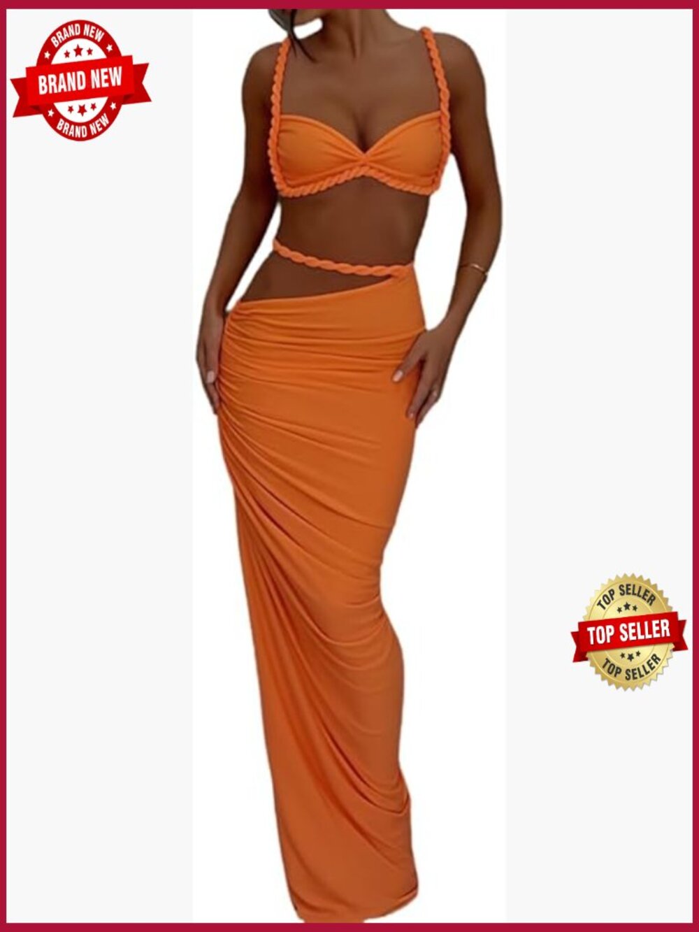Women's Sexy Two Piece Skirt Set Summer Camisole & Long Maxi Skirt